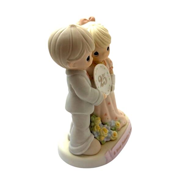 Retired Precious Moments "Silver Celebration to Share" 25th Anniversary Figurine - Picture 2 of 5
